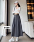 Elegant Vintage Hem Pleated Skirts With Belt